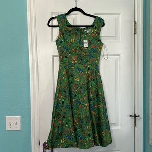 Disney Parks Small The Dress Shop Trader Sam’s Tiki Dress Green XS BNWT